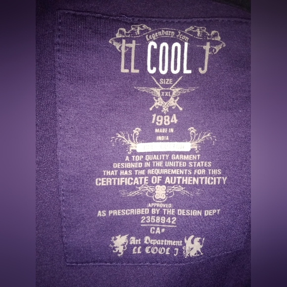 LL Cool J Celtic Design Graphic Shirt Dark Purple Gold Size XXL - Picture 3 of 6